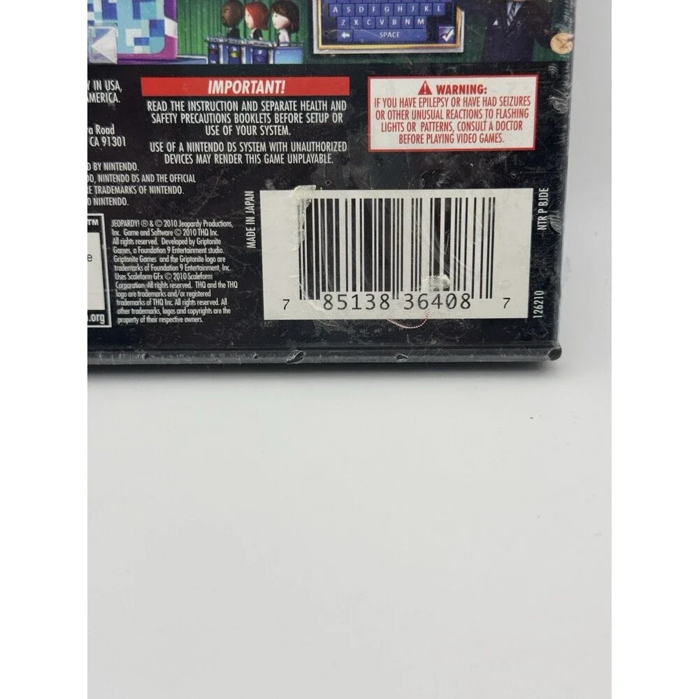 Jeopardy (Nintendo DS, 2010) Brand New Sealed